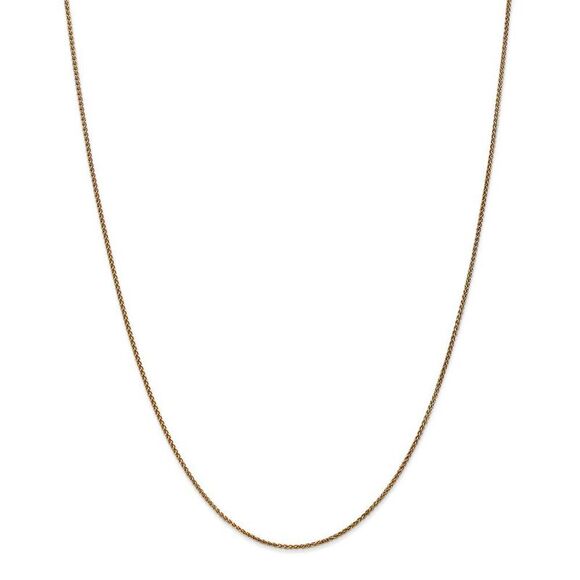 1.2mm 14k Yellow Gold Solid Diamond Cut Spiga Chain Necklace, 20 Inch - Picture 3 of 8